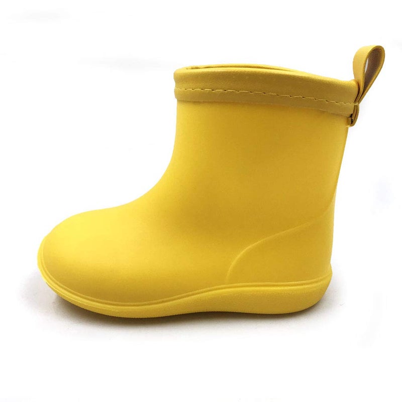 Amoji Boy's Rain Boots Toddler Rainboots Kid's Rubber Waterproof Garden Shoes Yellow 7-8 Toddler - Image 3
